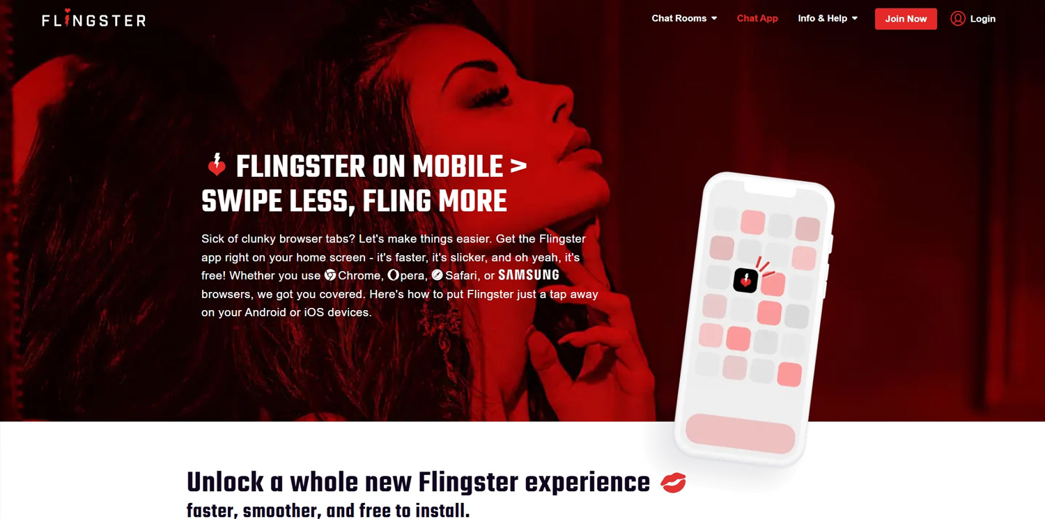 Flingster application mobile